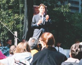 Justin Trudeau speaking at Toronto Peace Garden 25th anniversary event